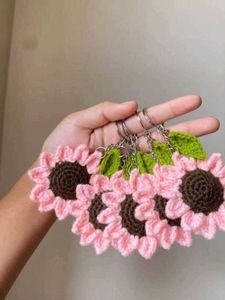 Crochet SunflowerKeychain Set✨🌸