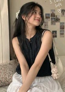Stylish Sleeveless Eyelet Top