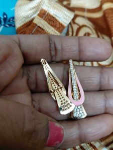 Elegant Pink &amp; Crystal Drop Earrings