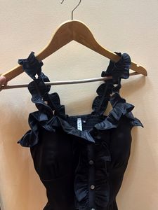Black Ruffle Corset Top