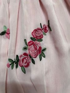Pink Floral Embroidered Dress