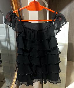 Ruffle &amp; Beads Detail Babydoll Tops