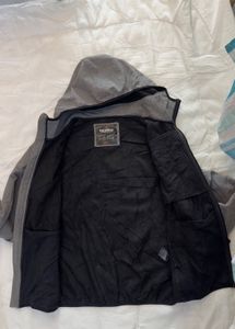 pull&amp;bear Men's Grey Hooded Softshell Jacket