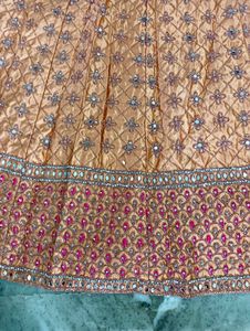 Peachy Embroidered Lehenga Choli Set