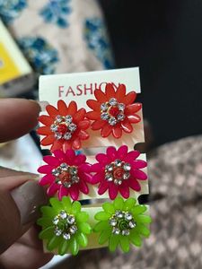 Flower Stud Earrings Set
