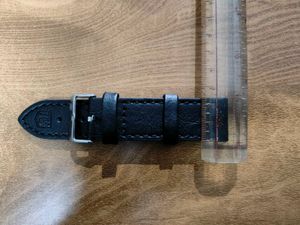 Black Leather Watch Strap 24mm