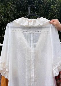 Liz Lisa sheer ruffled lace blouse/cardigan.