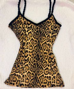 Leopard Print Spaghetti Strap Top