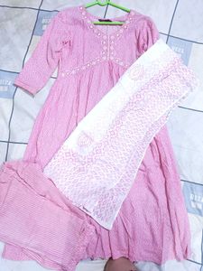 Pink Printed Kurta Set