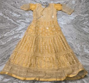Elegant Yellow Anarkali Gown