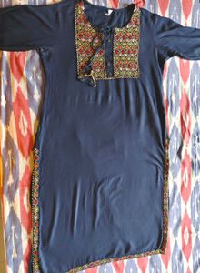 Gotta patti Navy Blue Kurta