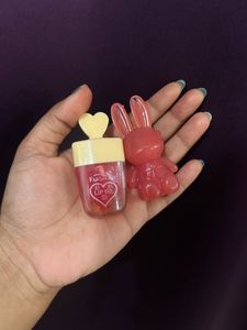 Korean Glitter Lip Oil & Bunny Charm Lipstick