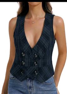 Women's Plaid Vest