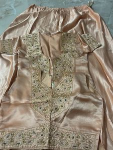 Embellished Peach Silk Blouse