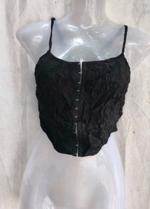 Black Corset Style Crop Top
