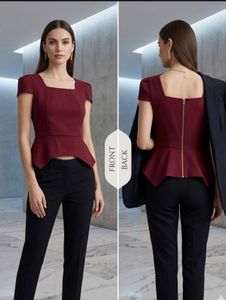 Chic Burgundy Peplum Top
