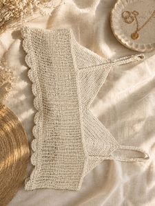 Cream Crochet Halter Top💖
