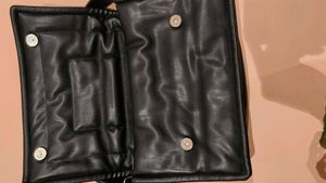 Black Quilted Crossbody Bag with a coin pouch