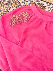 Beaded Pink Embroidered Tunic