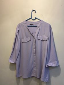 Lilac Button-Up Blouse