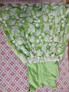 Girls Green Netted Frock