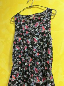 floral high low cut dress