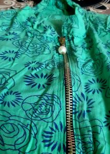 Floral Print Bomber Jacket Kurti For Women