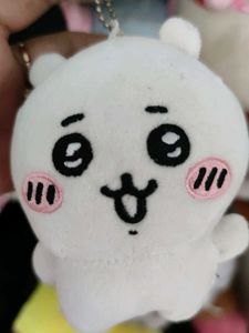 Cute Kawaii White Plush Keychain