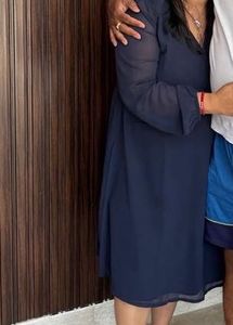 Navy Blue Wrap Dress