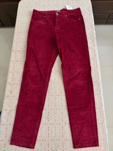 Y2k Chic Burgundy Corduroy Pants