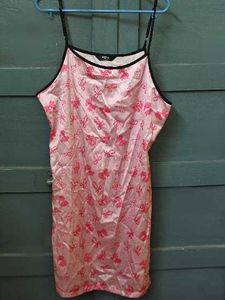 Pink Satin Cami Dress with Bows (Shein)