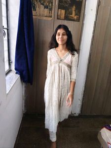 Elegant Off-White Ethnic Gown