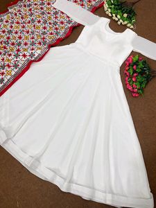 Navratri Special Beautiful &amp; Premium White Gown