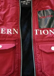 Red Padded Hoodie Vest kids.