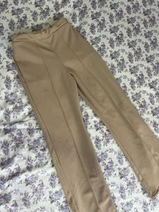 Beige Straight Leg Pants