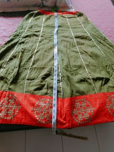 Olive Ankle length Ghaghra