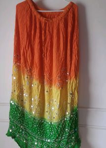Unused Pure Bandhani Crush stretchable Skirt