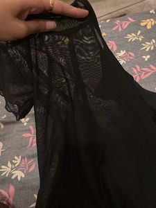 HOLLISTER Sheer Black Mesh Top