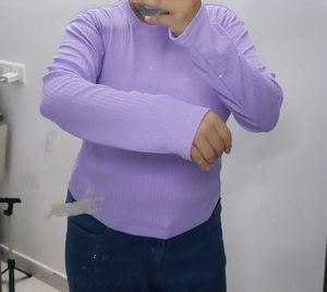 Lavender Textured Long Sleeve Top