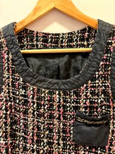 Chic Tweed Sleeveless Mini Dress