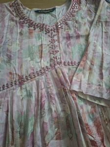 Embellished Floral Print Kurta