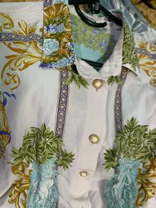 Exquisite Vintage Floral Print Button-Up Shirt