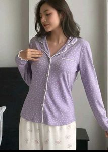 Warm Korean Lilac Sleep Shirt 💜