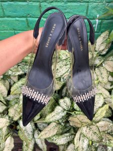 Sparkly Transparent Slingback Heels