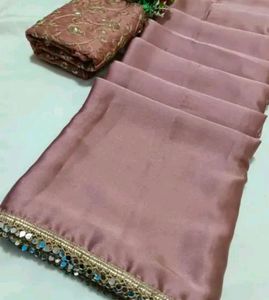 Elegant Embroidered Saree with Blouse