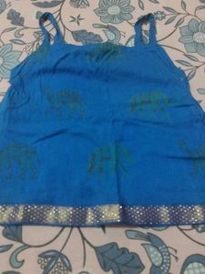 Bohemian Blue Printed Ethnic Skirt for baby girls