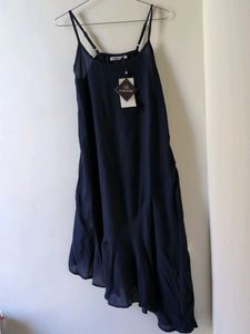 Elegant Navy Blue Slip Dress