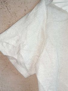 White Collared Short Sleeve Top Shirt
