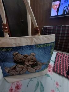 Cute Teddy Bear Tote Bag unused