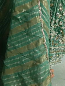 Embellished Green Kurta Set with Dupatta